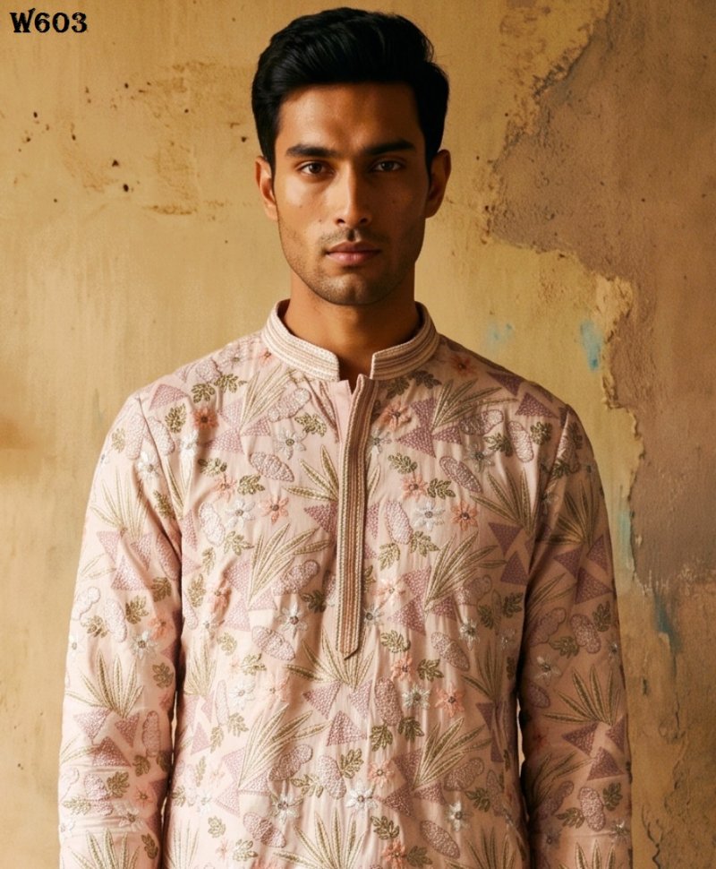 Outluk Wedding Vol 60 Silk Mens Kurta With Pajama 